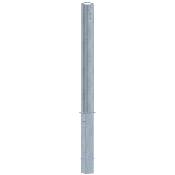 Barrier posts | Steel tube  108 x 2,9 mm | removable, with profile cylinder lock | hot-dip galvanized